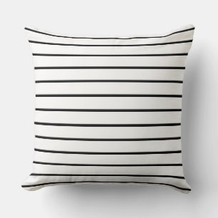 Coussin Belles rayures blanches noires