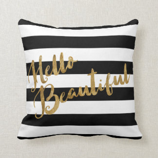 Coussin Belles rayures de bonjour d'or