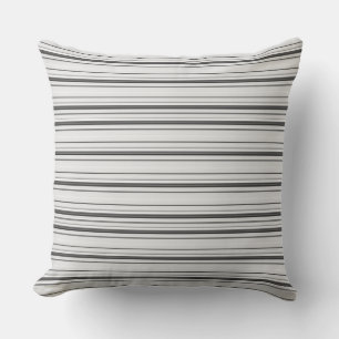 Coussin Belles rayures gris blanc