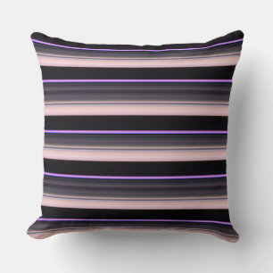 Coussin Belles rayures gris noir vintage