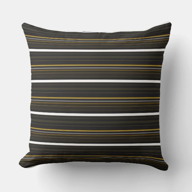 Coussin Belles rayures jaunes noirs (Recto)