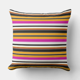 Coussin Belles rayures jaunes noirs
