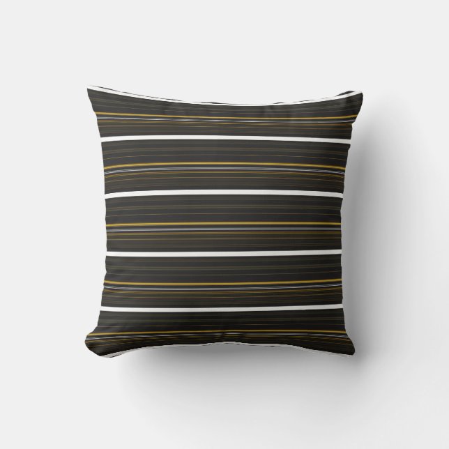 Coussin Belles rayures jaunes noirs (Recto)
