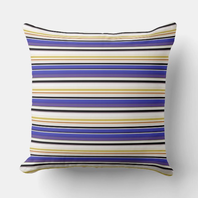 Coussin Belles rayures violettes blanches (Recto)