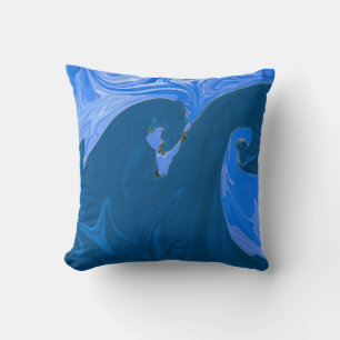 Coussin Belles Vagues Peinture Abstraite Mur Art