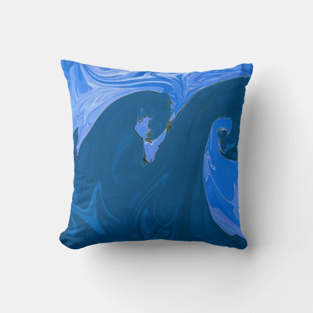 Coussin Belles Vagues Peinture Abstraite Mur Art (Recto)
