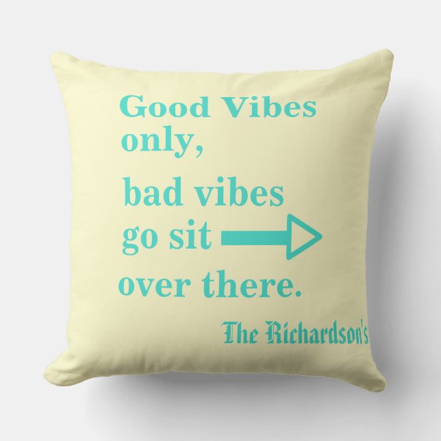Coussin Belles Vibrations Uniquement Sable Turquoise Éléga (Recto)