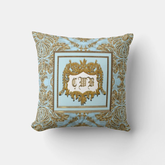 Coussin Belmont Élégant Monogramme (Recto)
