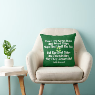 Coussin Bénédiction d'amitié irlandaise Meilleurs navires 