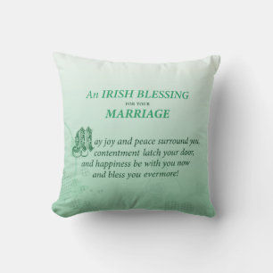 Coussin Bénédiction de félicitations de mariage irlandais