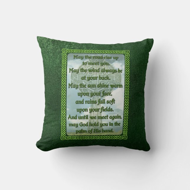 Coussin Bénédiction irlandaise verte (Recto)