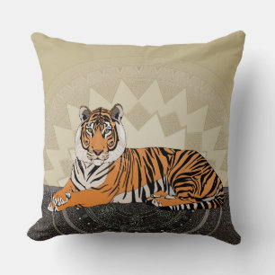 Coussin bengale tiger mandala bambou