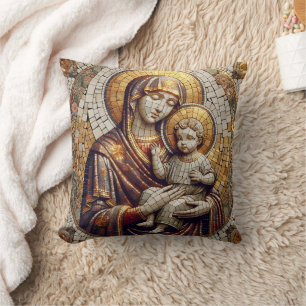 Coussin Béni Mère Marie et Bébé Jésus   Religoie
