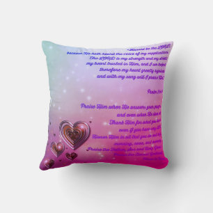 Coussin Béni Sois l'Éternel Psaume 28:6-7