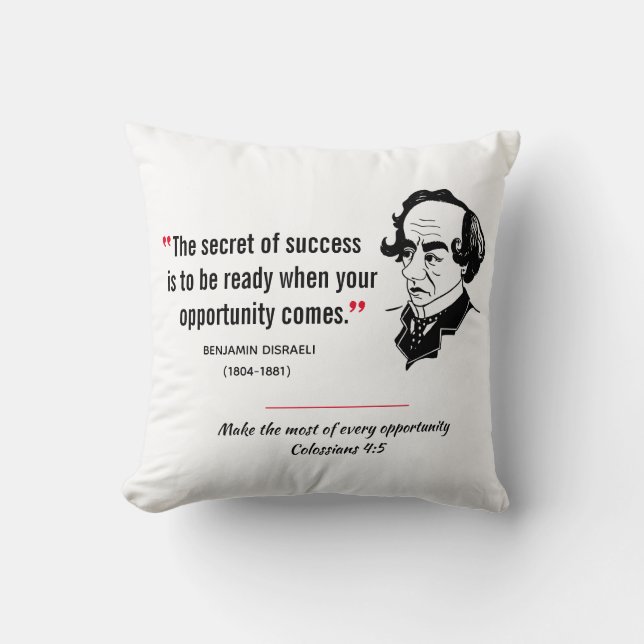 Coussin BENJAMIN DISRAELI Citation Inspiration Christian (Recto)