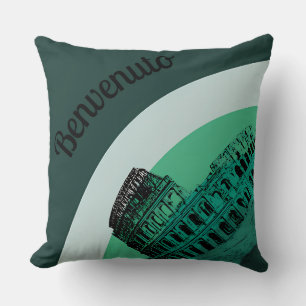 Coussin Benvenuto Rome Colosseum Art Rétro Jeu d'Oreiller