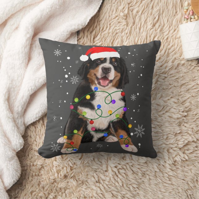 Coussin Berese Mountain Dog Lights Christmas Matching Fam (Couverture)