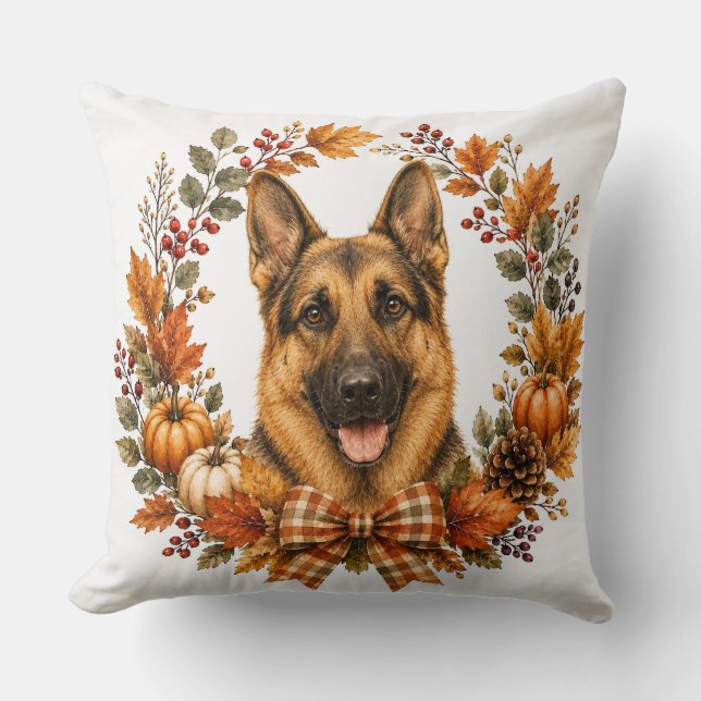 Coussin Berger Allemand Automne (Recto)
