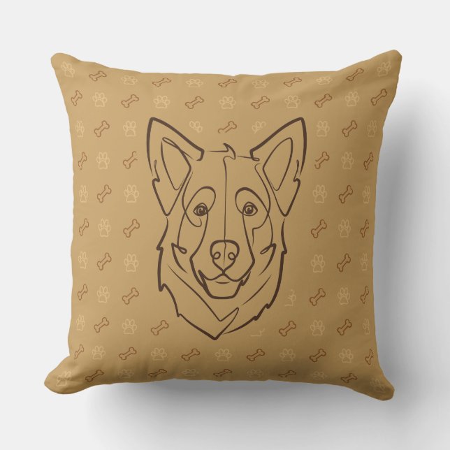 Coussin Berger Allemand, Construit pour Protéger, Né pour  (Recto)