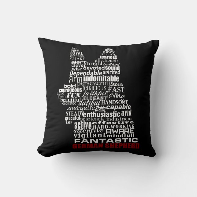 Coussin Berger allemand dans les mots (Recto)