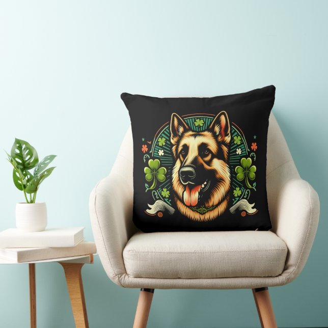 Coussin Berger allemand St Patrick's Day Berger chien cade (Chaise)