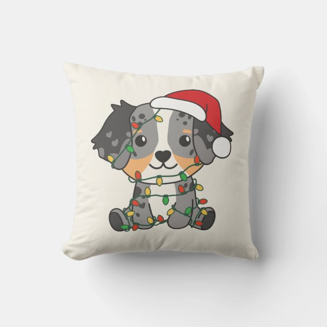 Coussin Berger australien Animaux d'hiver de Noël (Recto)