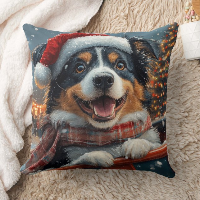 Coussin Berger Australien Montagnes Russes Noël (Couverture)