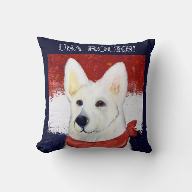 Coussin  Berger Blanc Allemand  (Recto)
