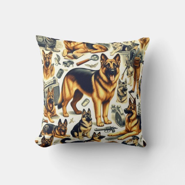 Coussin Berger vintage allemand sans couture (Recto)