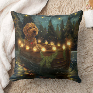 Coussin Bernedoodle Noël Festival Voyage