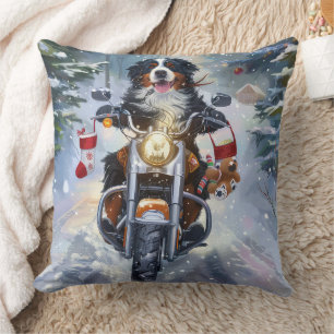 Coussin Bernese Mountain Dog équitation Moto Noël
