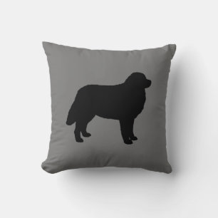Coussin Bernese Mountain Dog Silhouette Gris et Noir