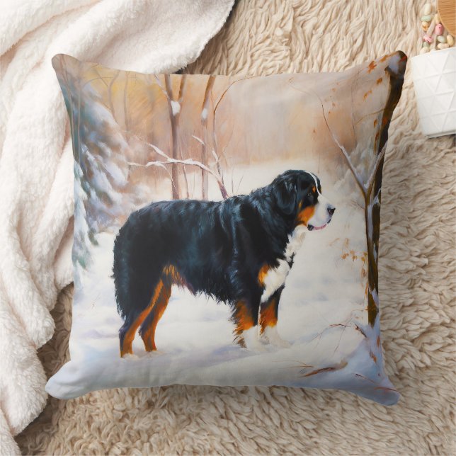 Coussin Bernese Mountain Qu'il neige Noël  (Couverture)