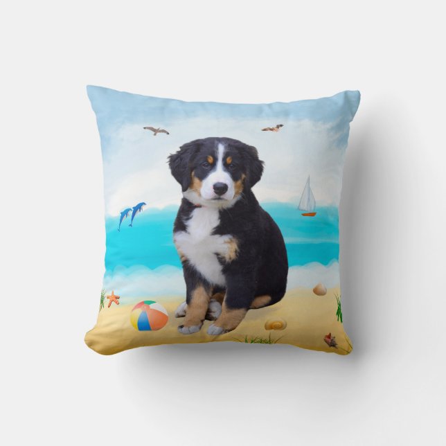 Coussin Bernois sur la Plage (Recto)
