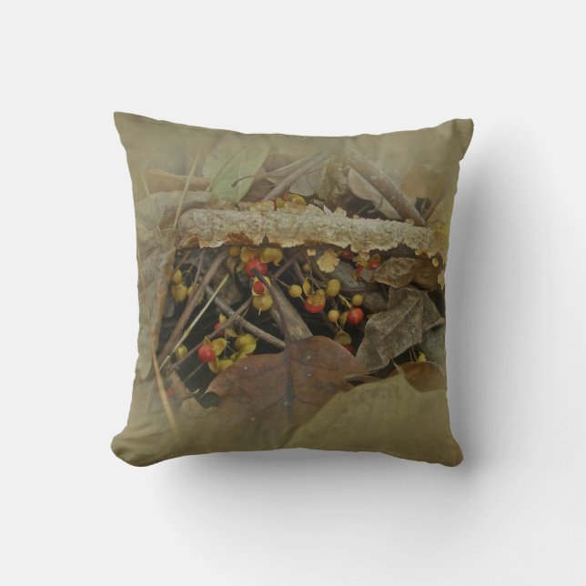 Coussin Berries et vigne d'automne (Recto)