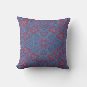 Coussin Berries roses, motifs floraux de style bohème