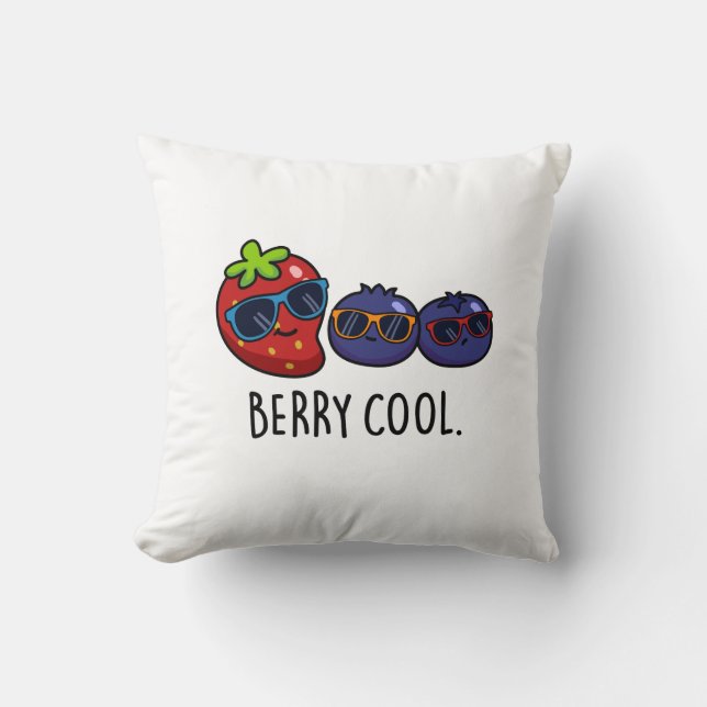 Coussin Berry Cool Funny Fraise Blueberry Pun (Recto)