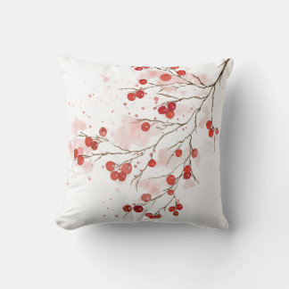 Coussin Berry d'hiver aquarelle