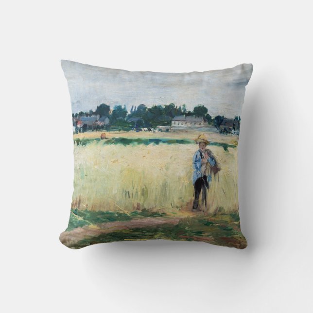 Coussin Berthe Morisot - Dans le champ de roues à Gennevil (Recto)