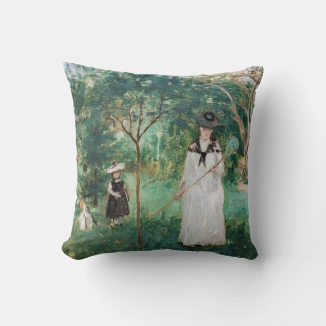 Coussin Berthe Morisot - La chasse aux papillons (Recto)