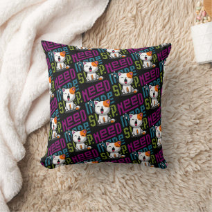 Coussin Besoin de plus de sommeil Funny Cat expression d