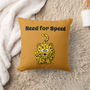 Coussin Besoin de vitesse, Drôle Cheetah dessin de chat T