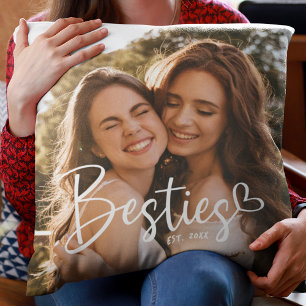 Coussin Besoins de l'année personnalisée BFF Moderne Scrip