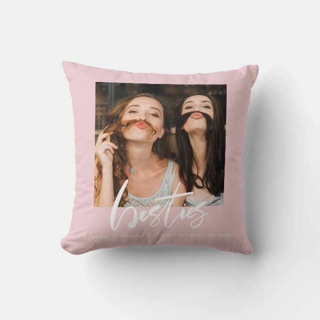Coussin Besoins modernes photo meilleurs amis rose (Recto)