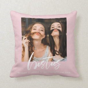 Coussin Besoins modernes photo meilleurs amis rose
