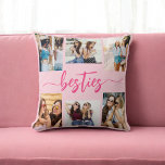 Coussin Besoins roses Hot Amis 6 Photo Collage Keepsaké<br><div class="desc">Célébrez votre lien avec Hot Pink Besties Friends 6 Photo Collage Keepsaké Jetez l'oreiller. Personnalisé avec un design rose vif, il dispose d'un collage joliment arrangé de six photos chères capturant des moments spéciaux avec vos besties. Réalisée à partir de matériaux de qualité, cette coussin ajoute une touche design et...</div>
