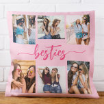 Coussin Besoins roses Hot Amis 6 Photo Collage Keepsaké<br><div class="desc">Célébrez votre lien avec Hot Pink Besties Friends 6 Photo Collage Keepsaké Jetez l'oreiller. Personnalisé avec un design rose vif, il dispose d'un collage joliment arrangé de six photos chères capturant des moments spéciaux avec vos besties. Réalisée à partir de matériaux de qualité, cette coussin ajoute une touche design et...</div>