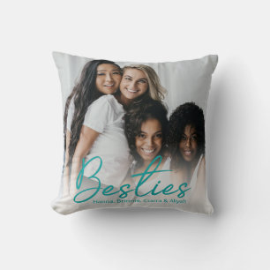 Coussin Besoins Script Turquoise Photo Personnalisée Coupl