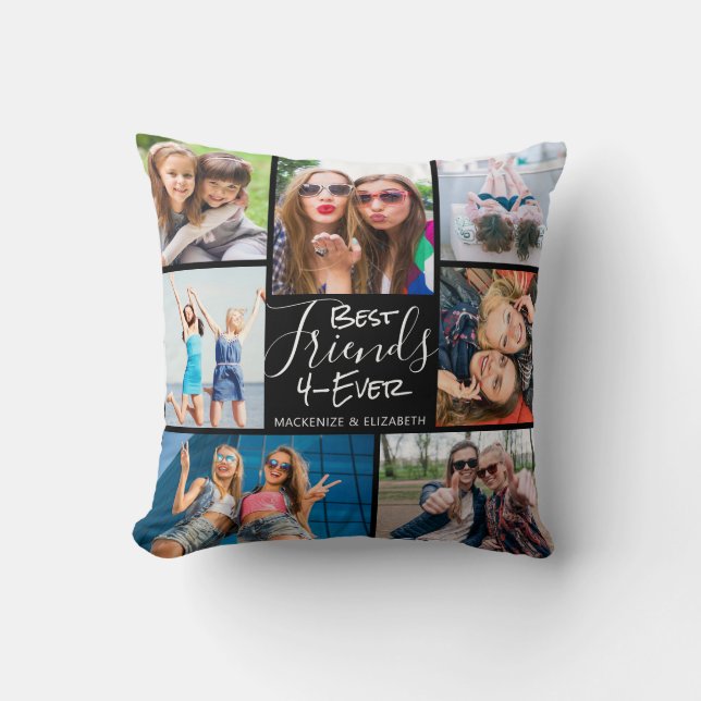 Coussin BEST AMIS CONTINUEL FOREVER 7 Photo Collage Thon (Recto)