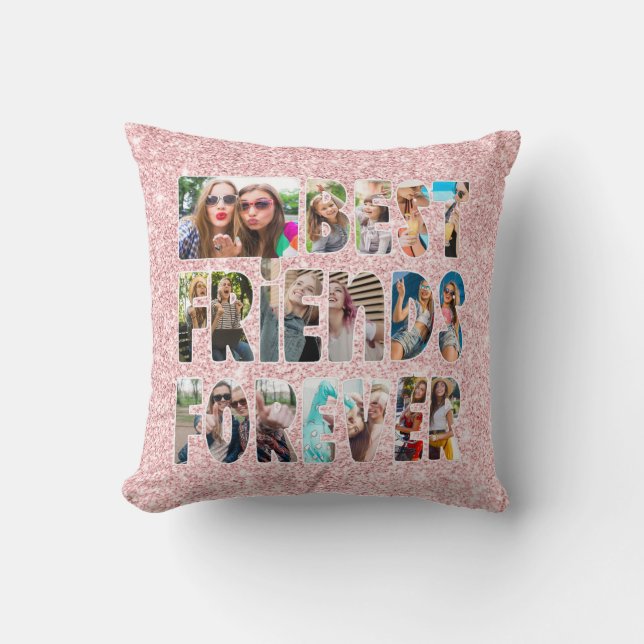 Coussin BEST AMIS CONTINUEL Lettres Parties scintillant ph (Recto)